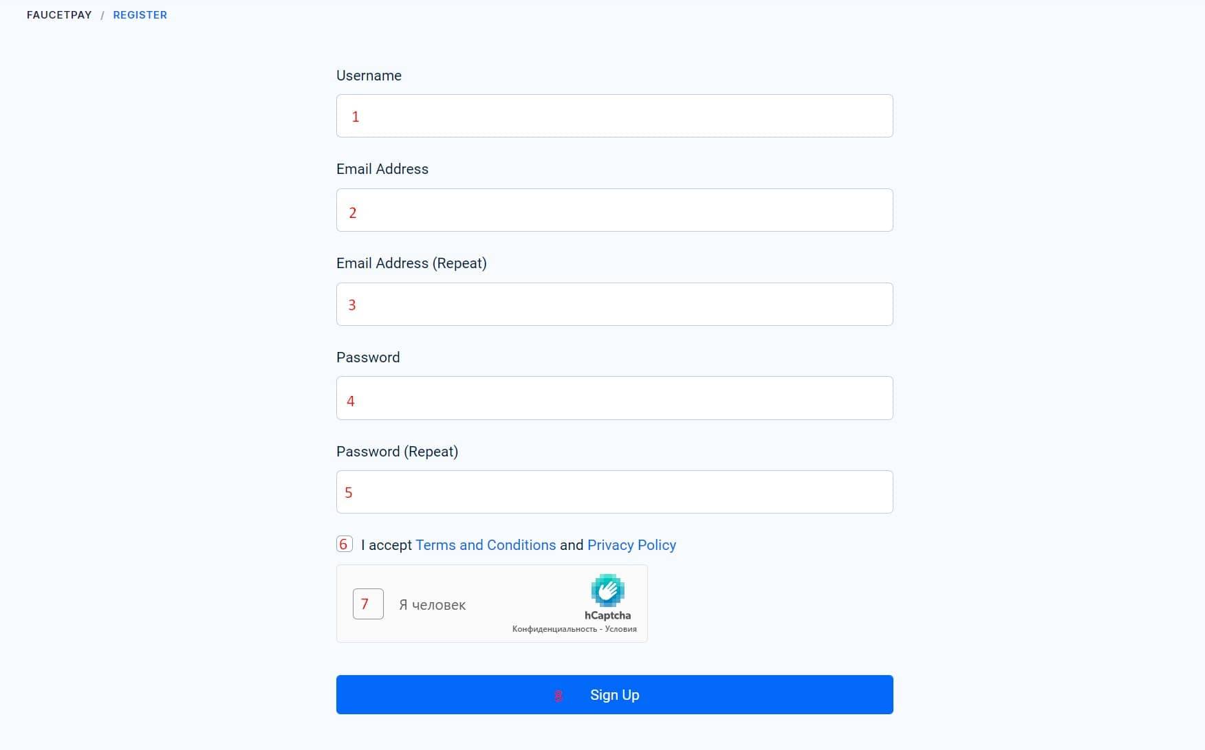 faucetpay sign up
