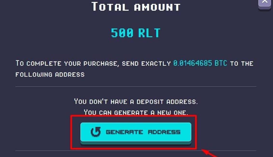 Rollercoin buy tokens generate address