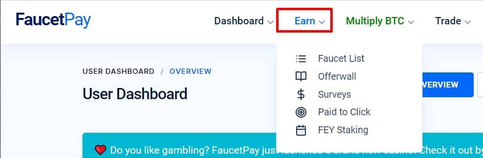 faucetpay paid to click