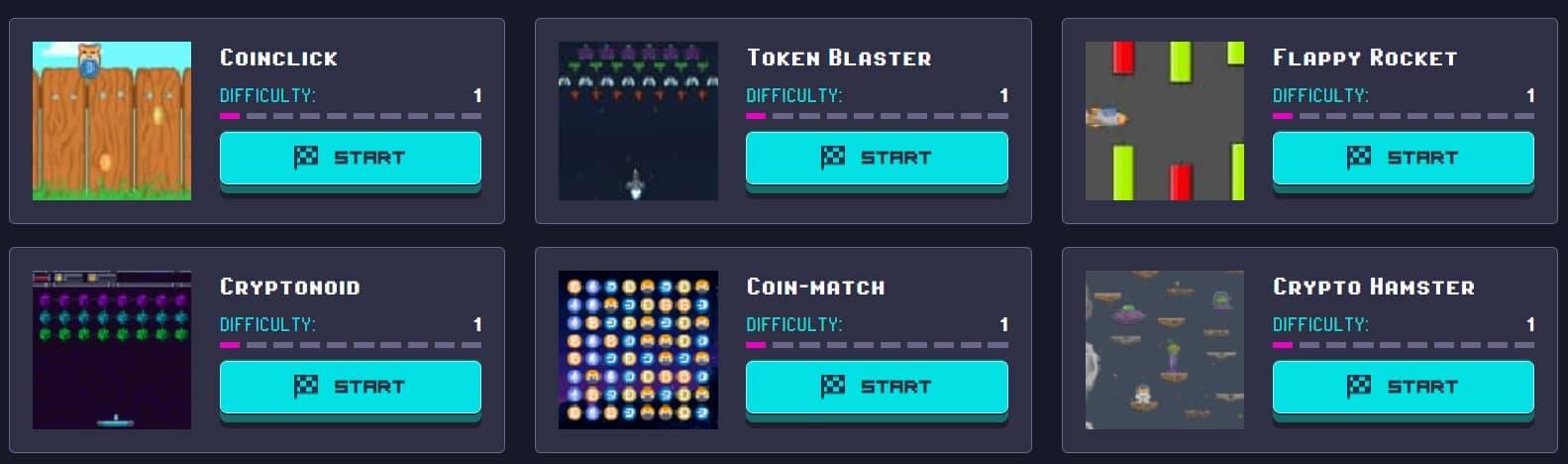 Rollercoin games