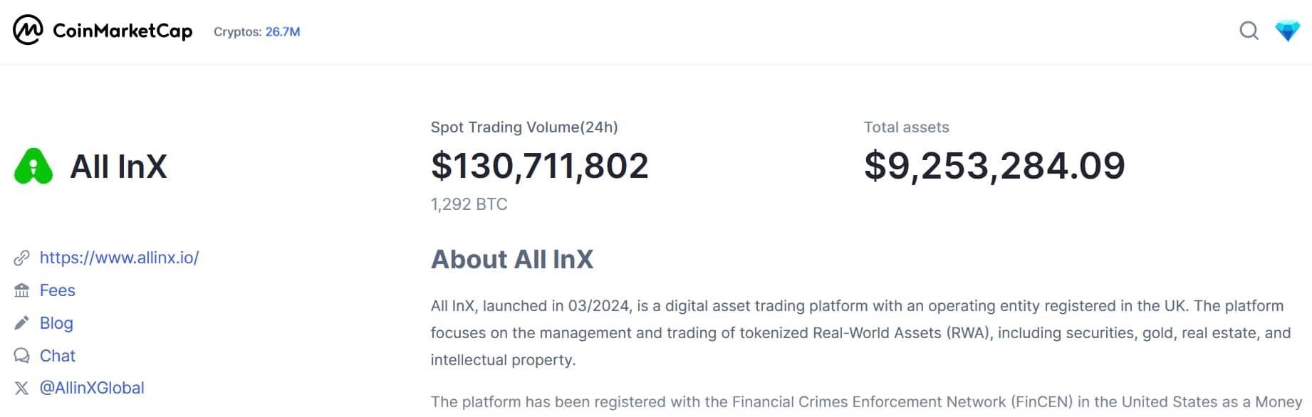 All in X CoinMarketCap